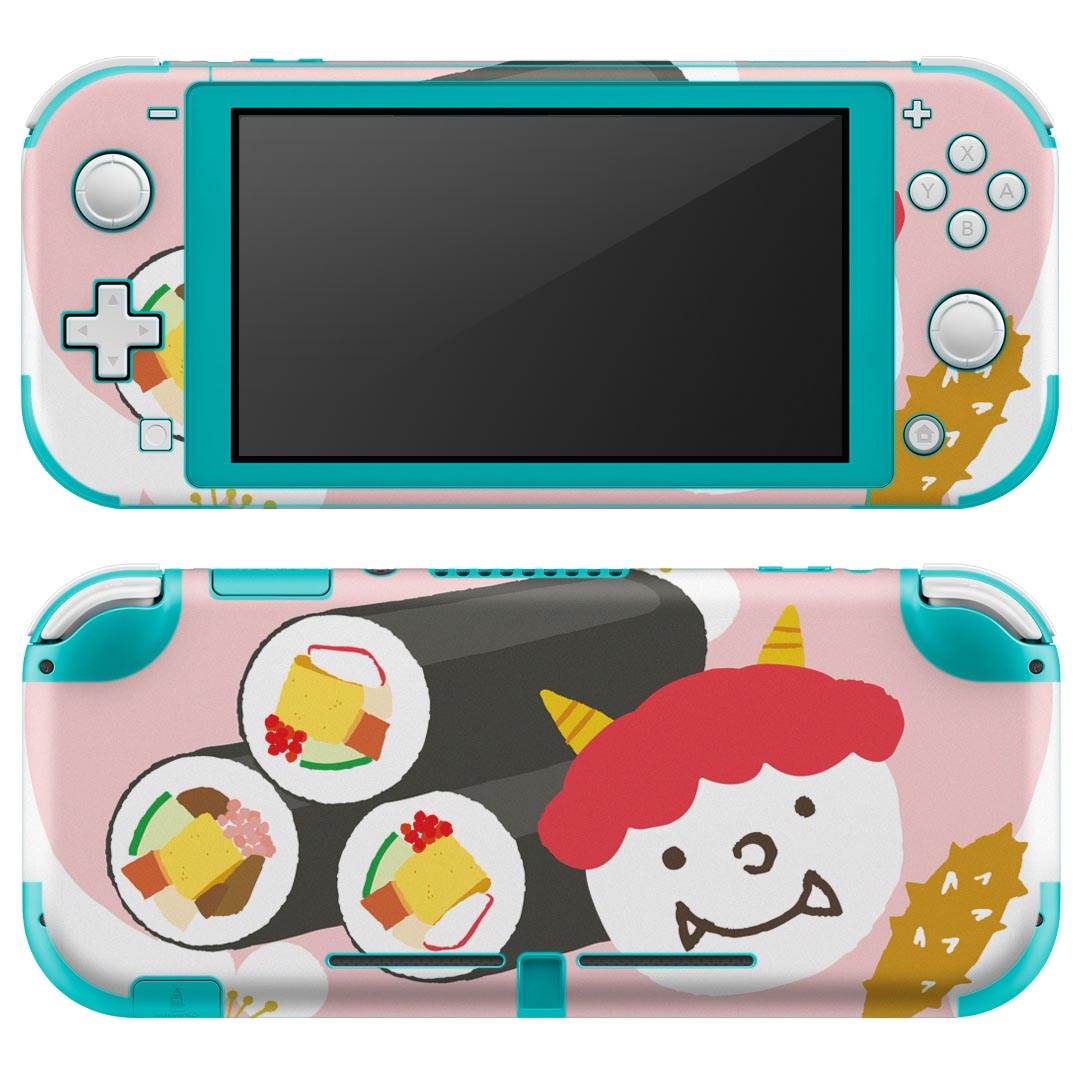 igsticker Nintendo Switch Lite 専用 デザインスキンシール 全面 ニンテンドー スイッチ ライト 専用 ゲーム機 カバー アクセサリー フィルム ステッカー エアフリー 015252 恵方巻き 鬼 桜