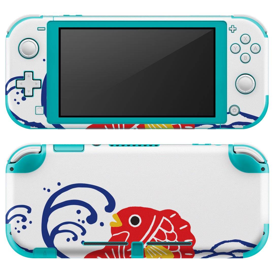 igsticker Nintendo Switch Lite 専用 デザインスキンシール 全面 ニンテンドー スイッチ ライト 専用 ゲーム機 カバー アクセサリー フィルム ステッカー エアフリー 015289 海 波 鯛 鯉 絵