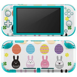 igsticker Nintendo Switch Lite 専用 デザインスキンシール 全面 ニンテンドー スイッチ ライト 専用 ゲーム機 カバー アクセサリー フィルム ステッカー エアフリー 015316 イースター　たまご　うさぎ　ケーキ　パステル