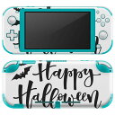 igsticker Nintendo Switch Lite 専用 デザインスキンシール 全面 ニンテンドー スイッチ ライト 専用 ゲーム機 カバー アクセサリー フィルム ステッカー エアフリー 015374 ハロウィン モノクロ 英字