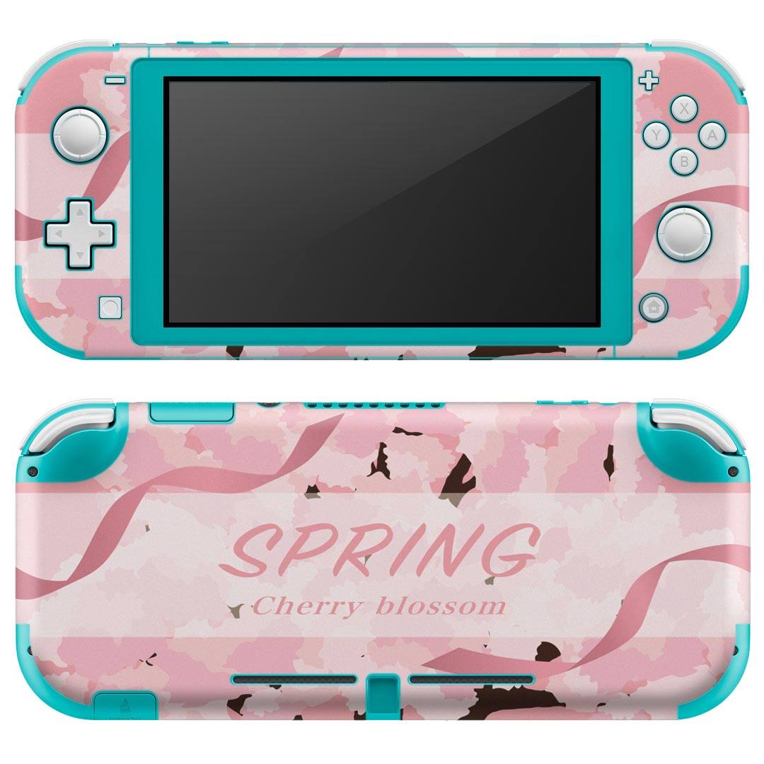 igsticker Nintendo Switch Lite 専用 デザインスキンシール 全面 ニンテンドー スイッチ ライト 専用 ゲーム機 カバー アクセサリー フィルム ステッカー エアフリー 015385 桜 ピンク 英字