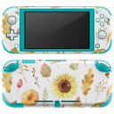 igsticker Nintendo Switch Lite 専用 デザインスキンシール 全面 ニンテンドー スイッチ ライト 専用 ゲーム機 カバー アクセサリー フィルム ステッカー エアフリー 015402 ひまわり 秋 はっぱ