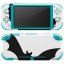 igsticker Nintendo Switch Lite 専用 デザインスキンシール 全面 ニンテンドー スイッチ ライト 専用 ゲーム機 カバー アクセサリー フィルム ステッカー エアフリー 015422 ハロウィン コウモリ モノクロ