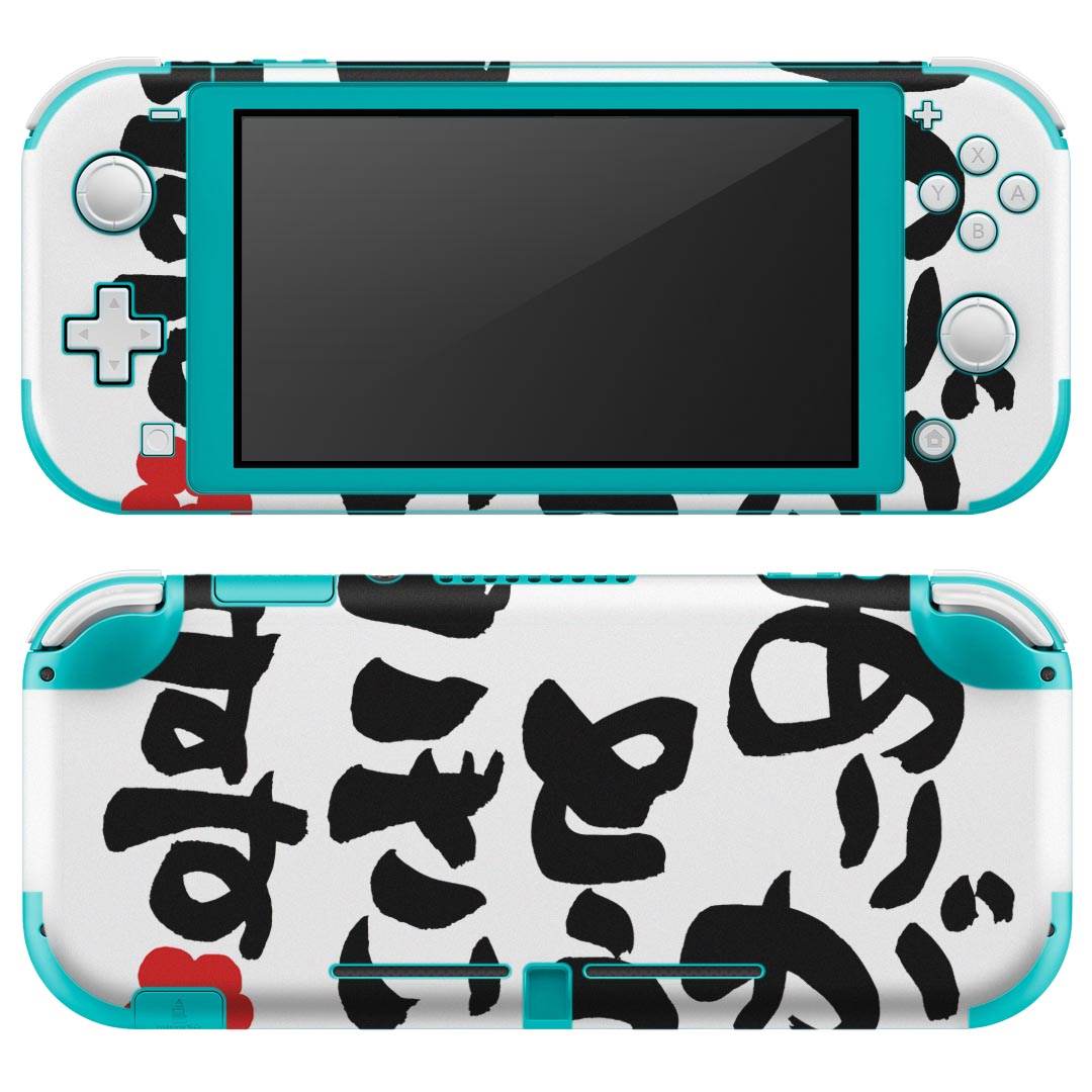 igsticker Nintendo Switch Lite 専用 デザインスキンシール 全面 ニンテンドー スイッチ ライト 専用 ゲーム機 カバー アクセサリー フィルム ステッカー エアフリー 015535 ありがとう　日本語　文字