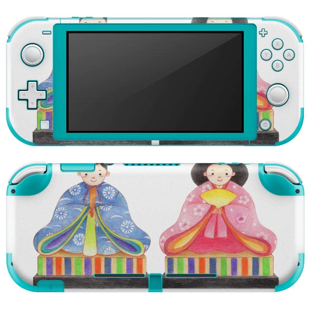 igsticker Nintendo Switch Lite 専用 デザインスキンシール 全面 ニンテンドー スイッチ ライト 専用 ゲーム機 カバー アクセサリー フィルム ステッカー エアフリー 015566 ひなまつり　飾り　日本語　お内裏様