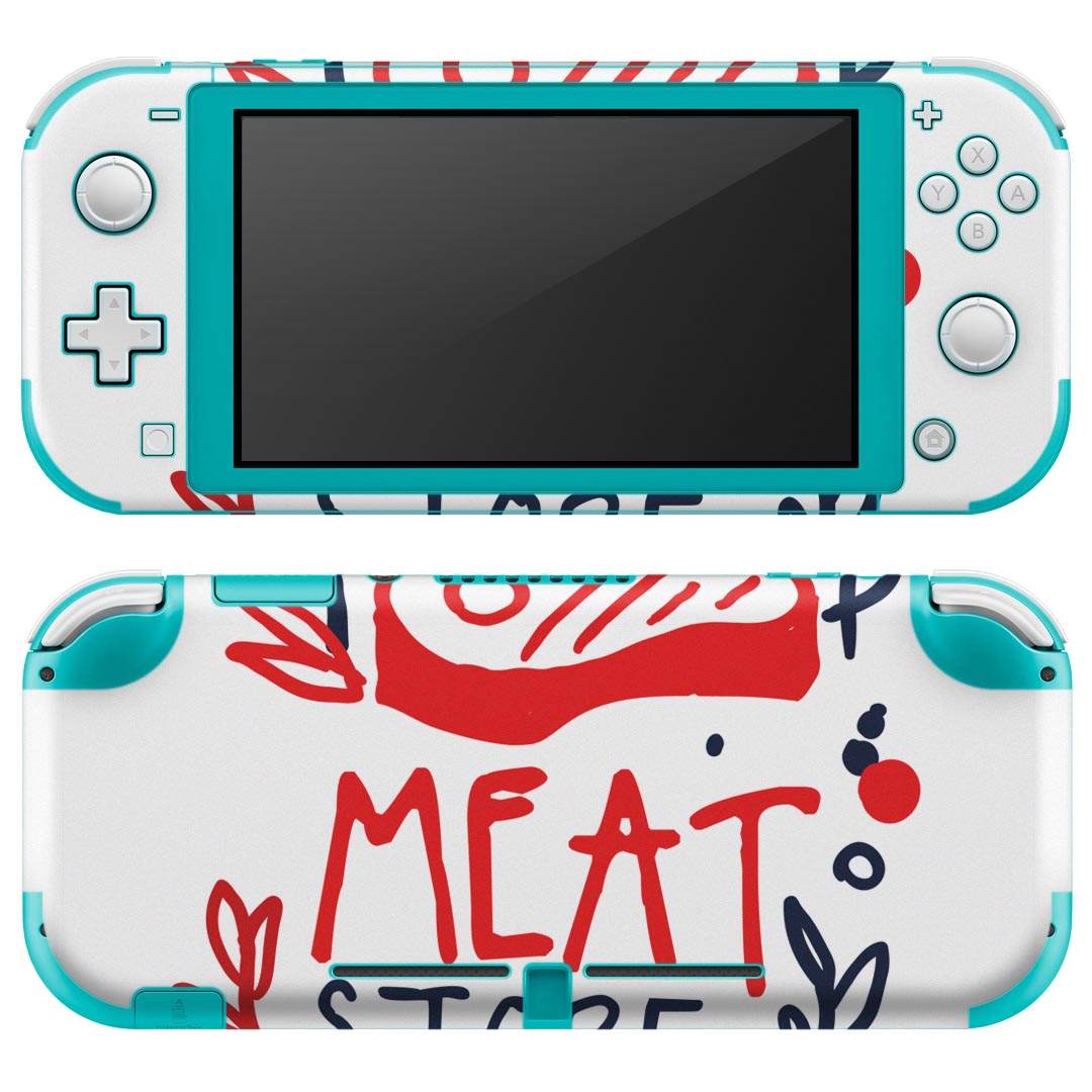 igsticker Nintendo Switch Lite 専用 デザインスキンシール 全面 ニンテンドー スイッチ ライト 専用 ゲーム機 カバー アクセサリー フィルム ステッカー エアフリー 015580 お肉 肉 英語