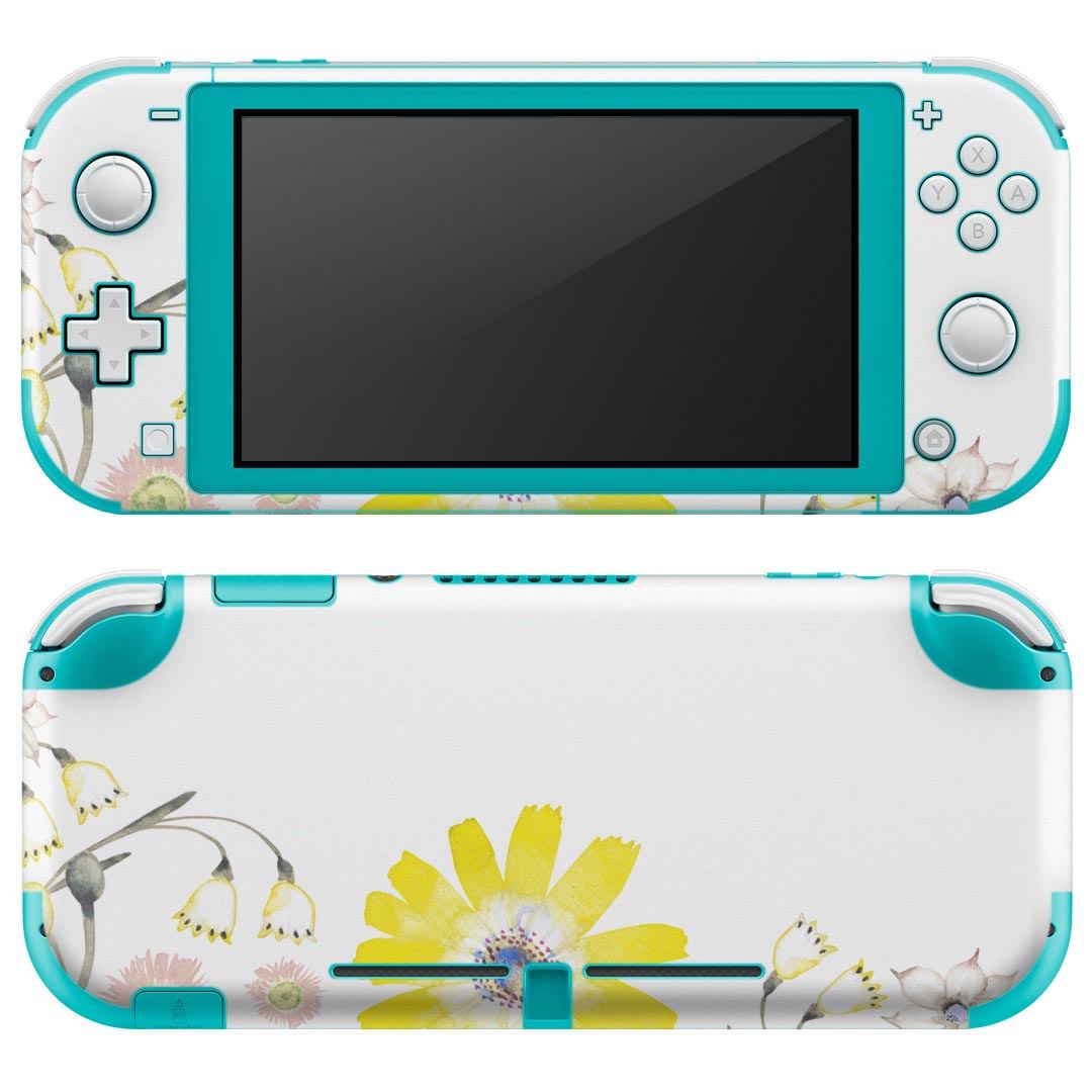 igsticker Nintendo Switch Lite 専用 デザインスキンシール 全面 ニンテンドー スイッチ ライト 専用 ゲーム機 カバー アクセサリー フィルム ステッカー エアフリー 015595 パンジー　花　植物　手書き