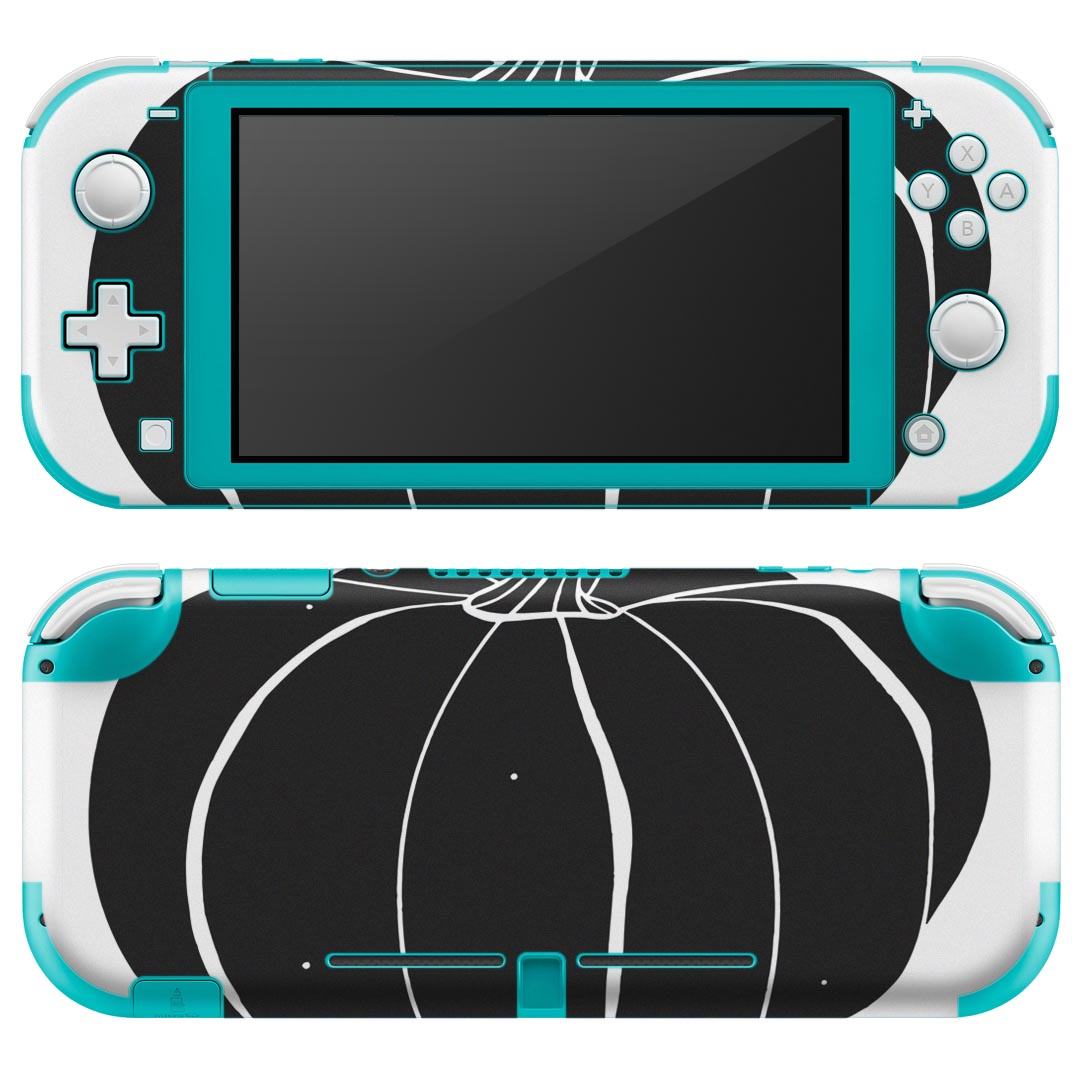 igsticker Nintendo Switch Lite 専用 デザインスキンシール 全面 ニンテンドー スイッチ ライト 専用 ゲーム機 カバー アクセサリー フィルム ステッカー エアフリー 015741 かぼちゃ　食べ物　野菜　モノクロ