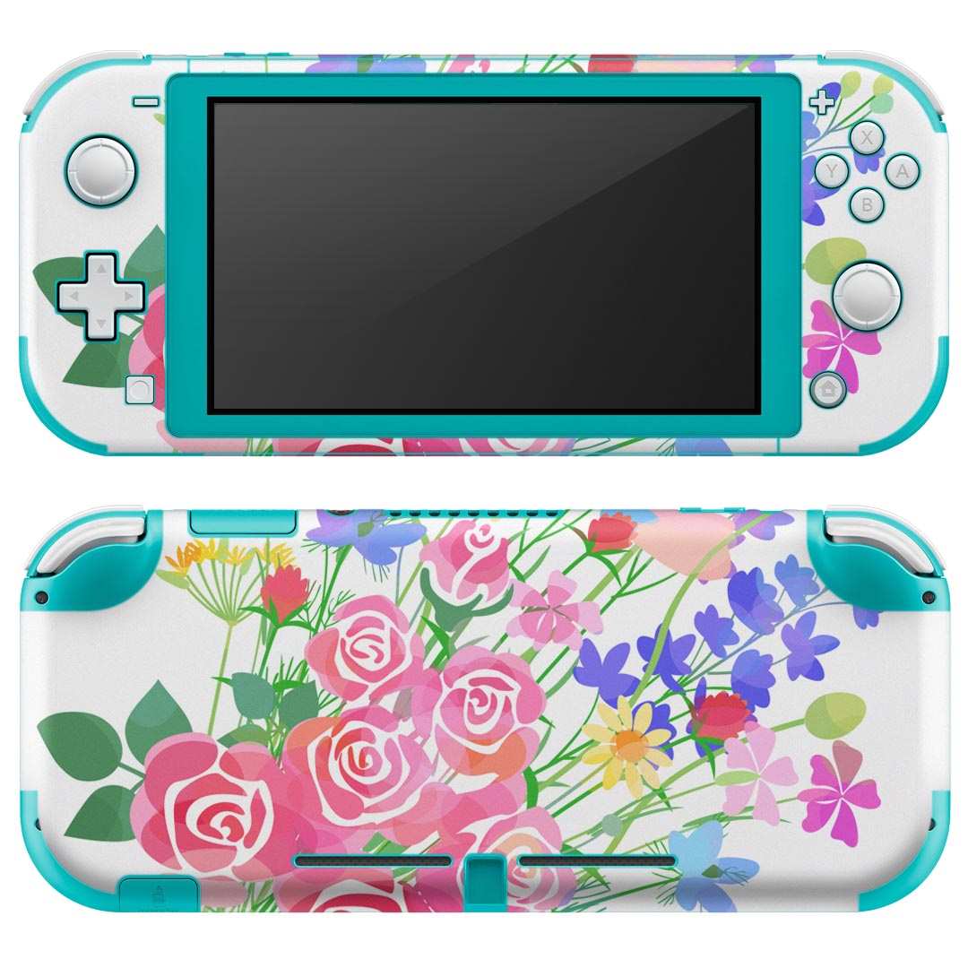 igsticker Nintendo Switch Lite 専用 デザインスキンシール 全面 ニンテンドー スイッチ ライト 専用 ゲーム機 カバー アクセサリー フィルム ステッカー エアフリー 015825 花束 カラフル 綺麗