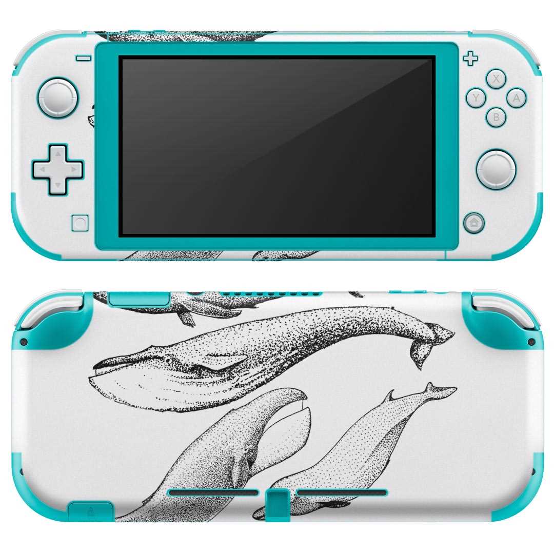 igsticker Nintendo Switch Lite 専用 デザインスキンシール 全面 ニンテンドー スイッチ ライト 専用 ゲーム機 カバー アクセサリー フィルム ステッカー エアフリー 015827 魚　海　くじら　シャチ