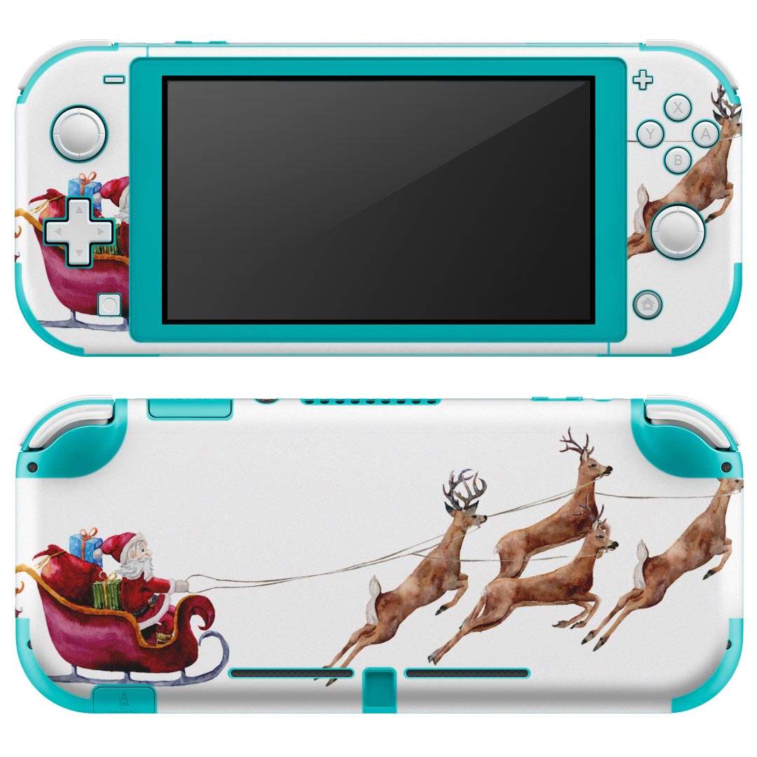 igsticker Nintendo Switch Lite 専用 デザインスキンシール 全面 ニンテンドー スイッチ ライト 専用 ゲーム機 カバー アクセサリー フィルム ステッカー エアフリー 015830 サンタ トナカイ そり