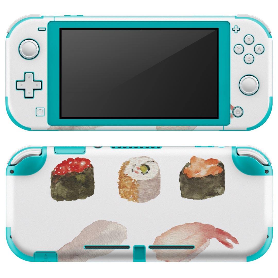 igsticker Nintendo Switch Lite 専用 デザインスキンシール 全面 ニンテンドー スイッチ ライト 専用 ゲーム機 カバー アクセサリー フィルム ステッカー エアフリー 015846 寿司　手描き　和食