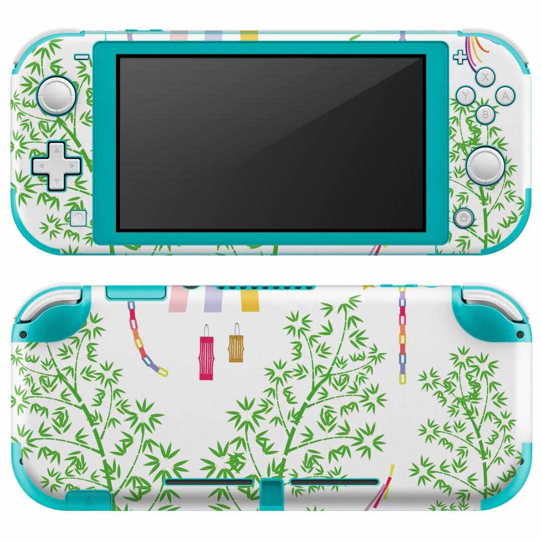 igsticker Nintendo Switch Lite 専用 デザインスキンシール 全面 ニンテンドー スイッチ ライト 専用 ゲーム機 カバー アクセサリー フィルム ステッカー エアフリー 015847 七夕 笹の葉 短冊