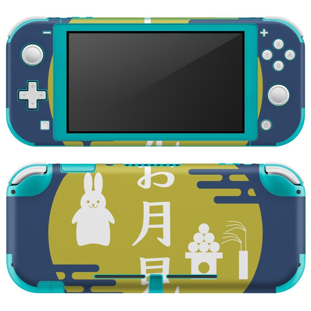 igsticker Nintendo Switch Lite 専用 デザインスキンシール 全面 ニンテンドー スイッチ ライト 専用 ゲーム機 カバー アクセサリー フィルム ステッカー エアフリー 015853 お月見　うさぎ　秋