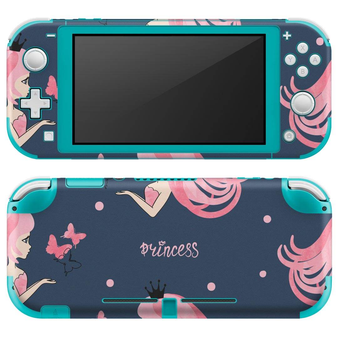 igsticker Nintendo Switch Lite 専用 デザインスキンシール 全面 ニンテンドー スイッチ ライト 専用 ゲーム機 カバー アクセサリー フィルム ステッカー エアフリー 015942 プリンセス　ピンク　かわいい