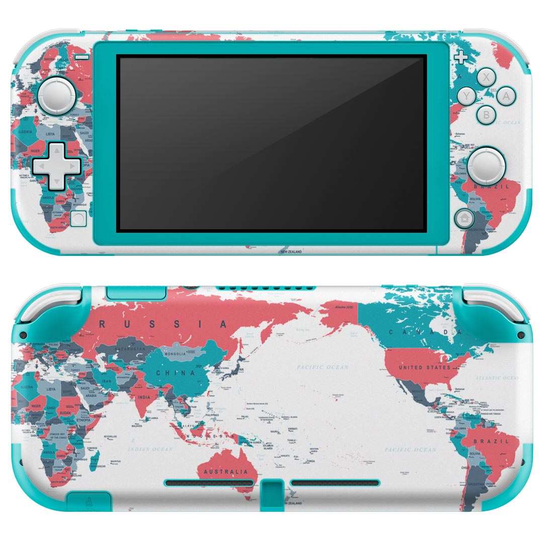 igsticker Nintendo Switch Lite 専用 デザインスキンシール 全面 ニンテンドー スイッチ ライト 専用 ゲーム機 カバー アクセサリー フィルム ステッカー エアフリー 015954 世界地図　wordmap