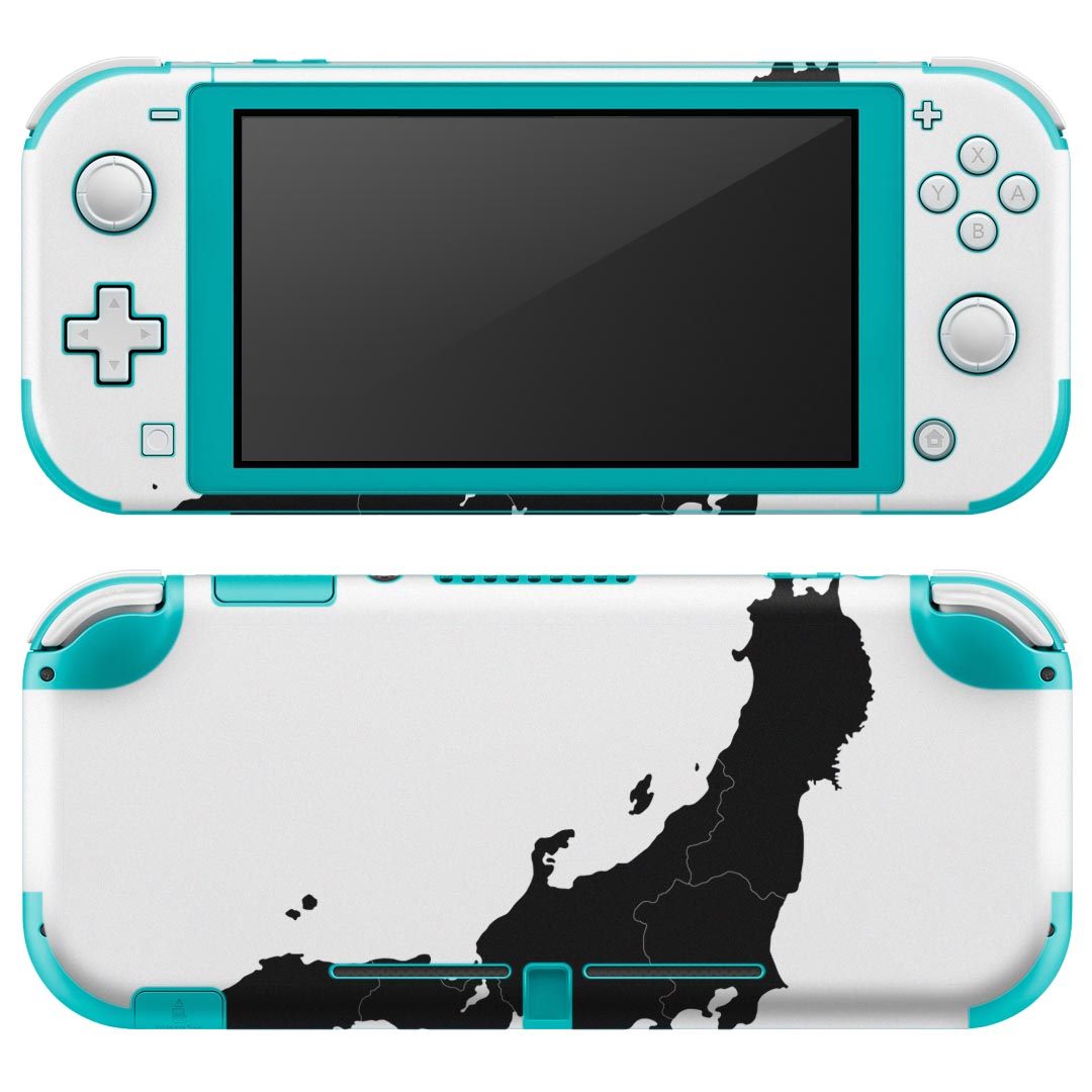 igsticker Nintendo Switch Lite 専用 デザインスキンシール 全面 ニンテンドー スイッチ ライト 専用 ゲーム機 カバー アクセサリー フィルム ステッカー エアフリー 015961 日本　地図　黒