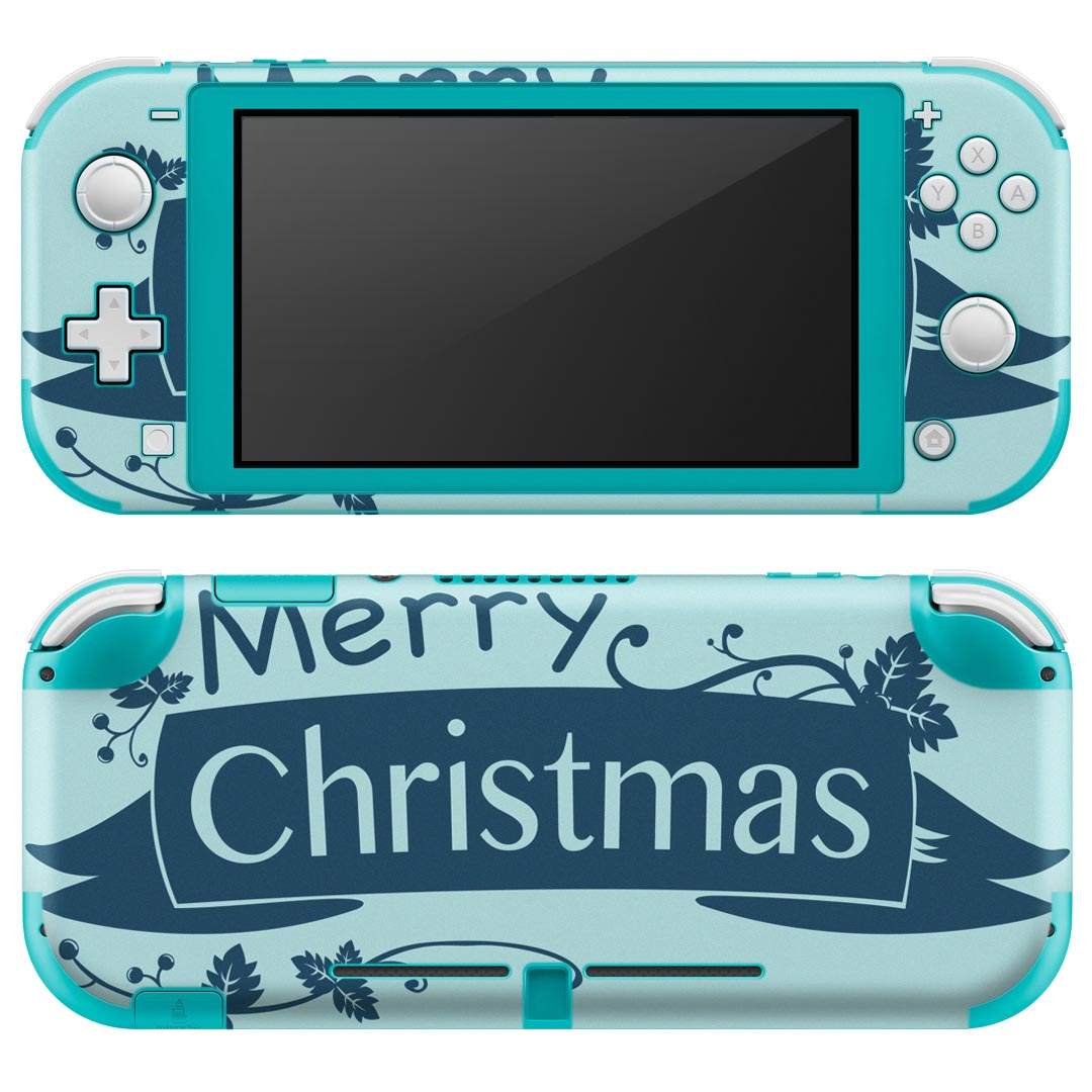 igsticker Nintendo Switch Lite 専用 デザインスキンシール 全面 ニンテンドー スイッチ ライト 専用 ゲーム機 カバー アクセサリー フィルム ステッカー エアフリー 015964 クリスマス　文字　青