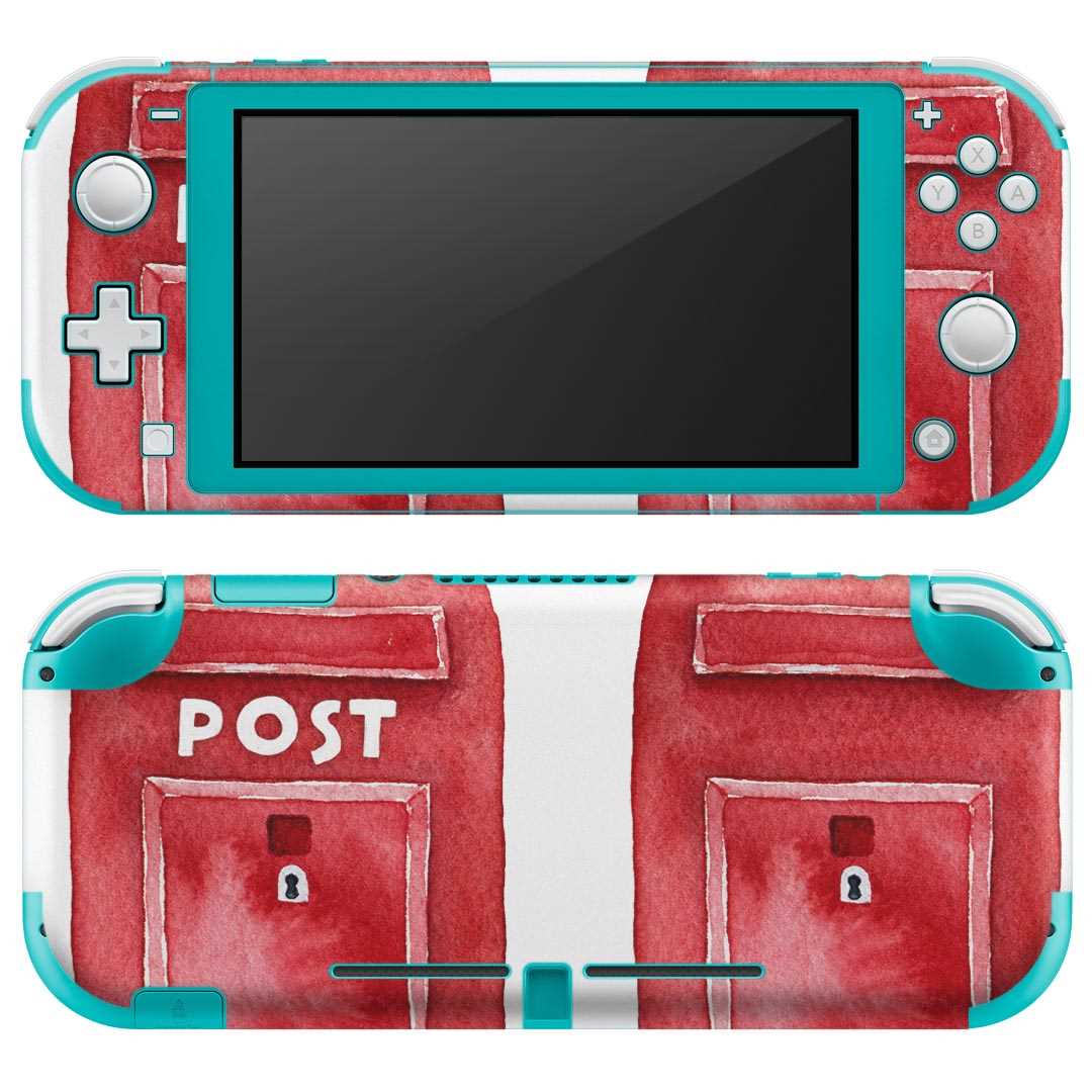 igsticker Nintendo Switch Lite 専用 デザインスキンシール 全面 ニンテンドー スイッチ ライト 専用 ゲーム機 カバー アクセサリー フィルム ステッカー エアフリー 015973 ポスト　手描き　赤