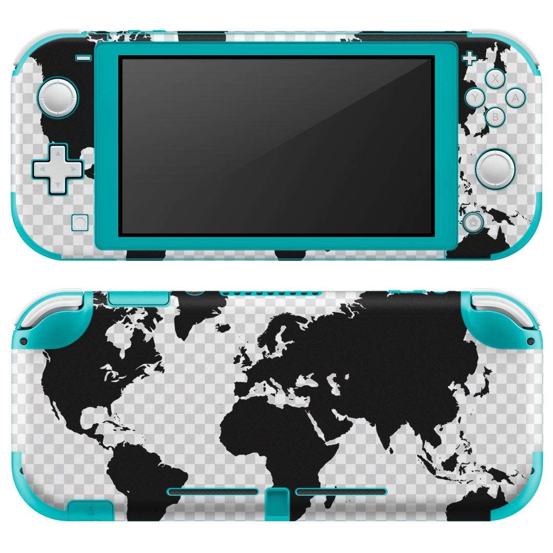 igsticker Nintendo Switch Lite 専用 デザインスキンシール 全面 ニンテンドー スイッチ ライト 専用 ゲーム機 カバー アクセサリー フィルム ステッカー エアフリー 016043 wordmap 世界地図 白黒