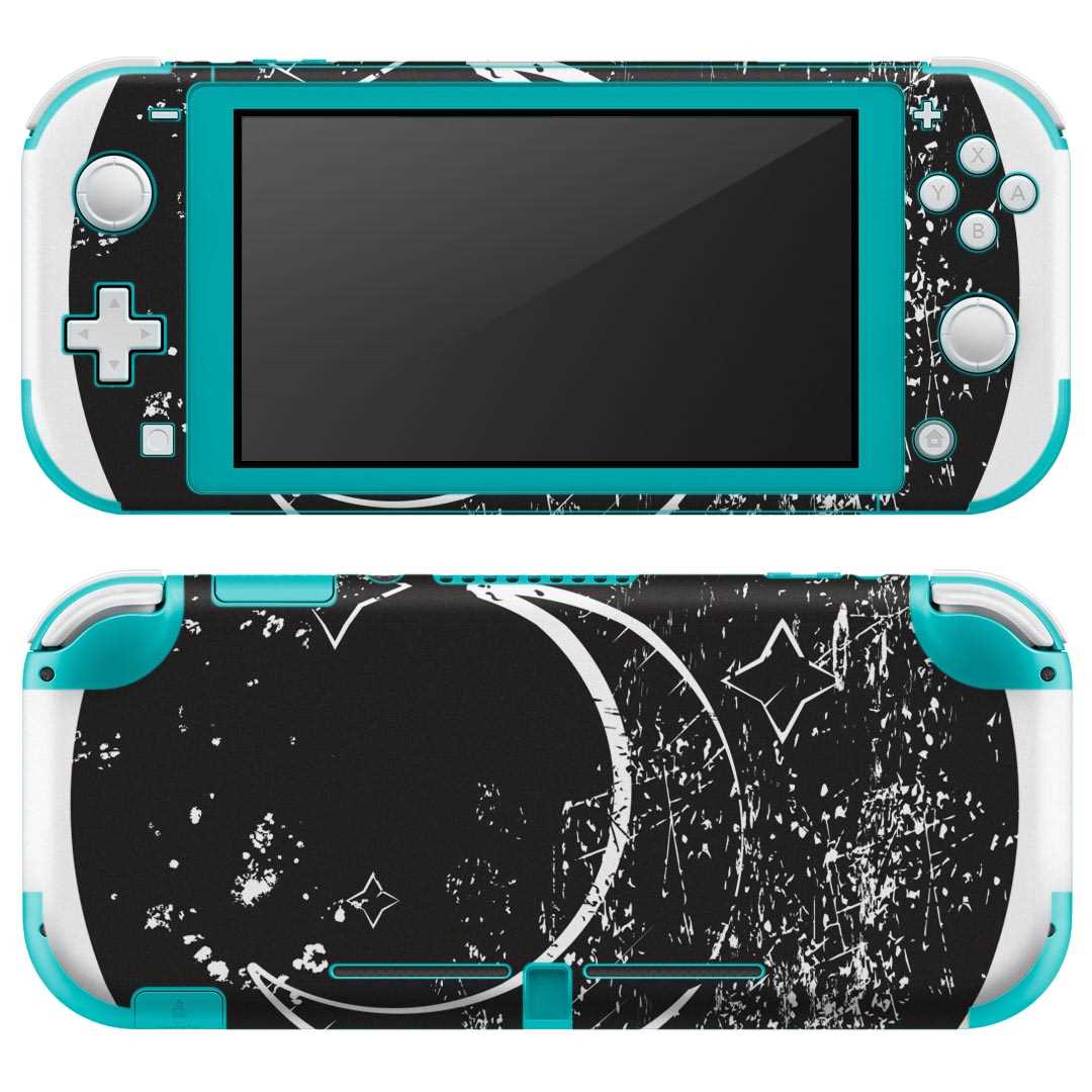 igsticker Nintendo Switch Lite 専用 デザインスキンシール 全面 ニンテンドー スイッチ ライト 専用 ゲーム機 カバー アクセサリー フィルム ステッカー エアフリー 016047 月 白黒 宇宙