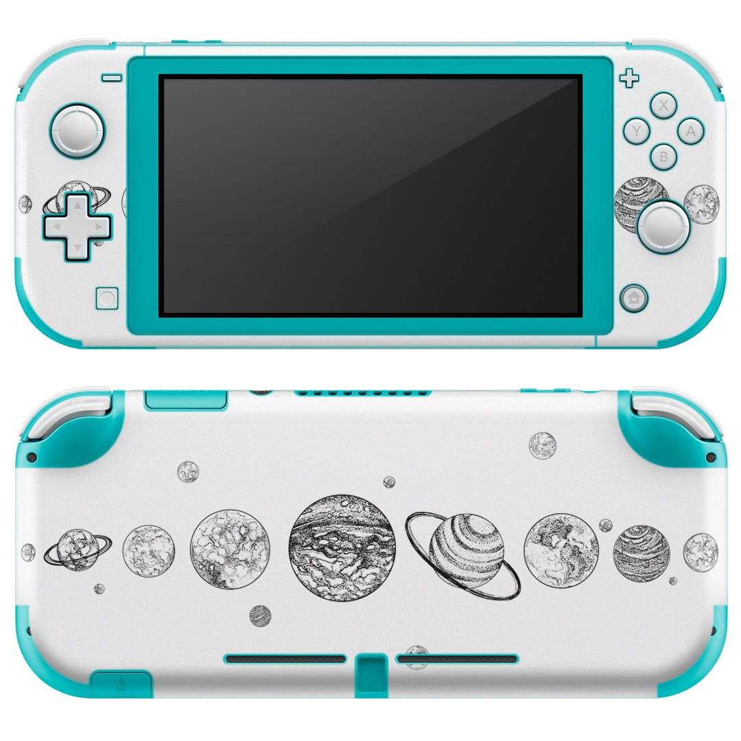 igsticker Nintendo Switch Lite 専用 デザインスキンシール 全面 ニンテンドー スイッチ ライト 専用 ゲーム機 カバー アクセサリー フィルム ステッカー エアフリー 016149 地球　モノクロ