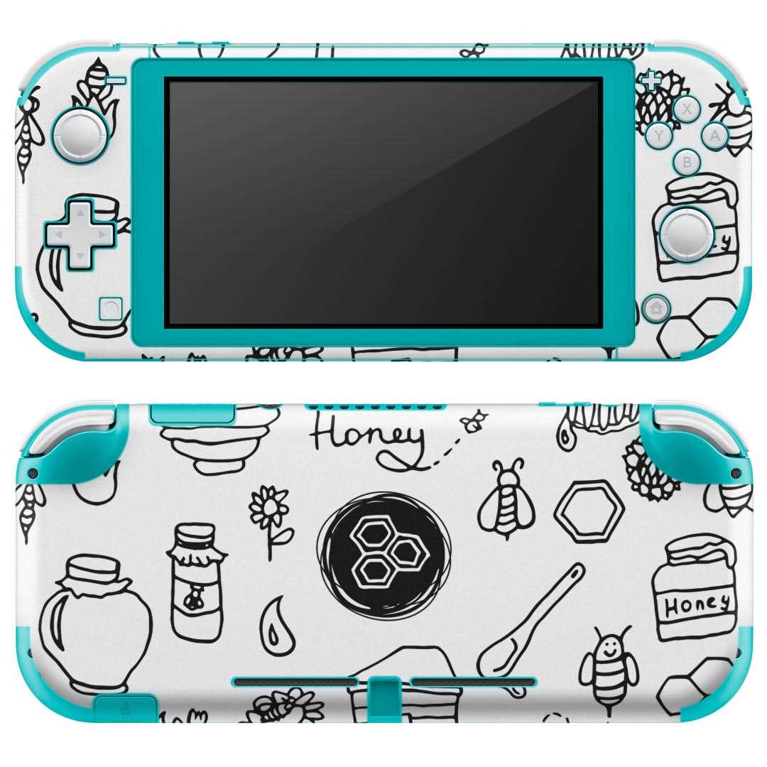 igsticker Nintendo Switch Lite 専用 デザインスキンシール 全面 ニンテンドー スイッチ ライト 専用 ゲーム機 カバー アクセサリー フィルム ステッカー エアフリー 016154 蜂　花　昆虫