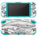 igsticker Nintendo Switch Lite 専用 デザインスキンシール 全面 ニンテンドー スイッチ ライト 専用 ゲーム機 カバー アクセサリー フィルム ステッカー エアフリー 016163 魚 モノクロ(2)