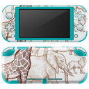 igsticker Nintendo Switch Lite 専用 デザインスキンシール 全面 ニンテンドー スイッチ ライト 専用 ゲーム機 カバー アクセサリー フィルム ステッカー エアフリー 016188 動物　キリン　象