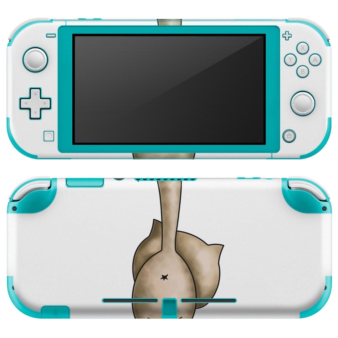 igsticker Nintendo Switch Lite 専用 デザインスキンシール 全面 ニンテンドー スイッチ ライト 専用 ゲーム機 カバー アクセサリー フィルム ステッカー エアフリー 016226 猫　イラスト　おしり