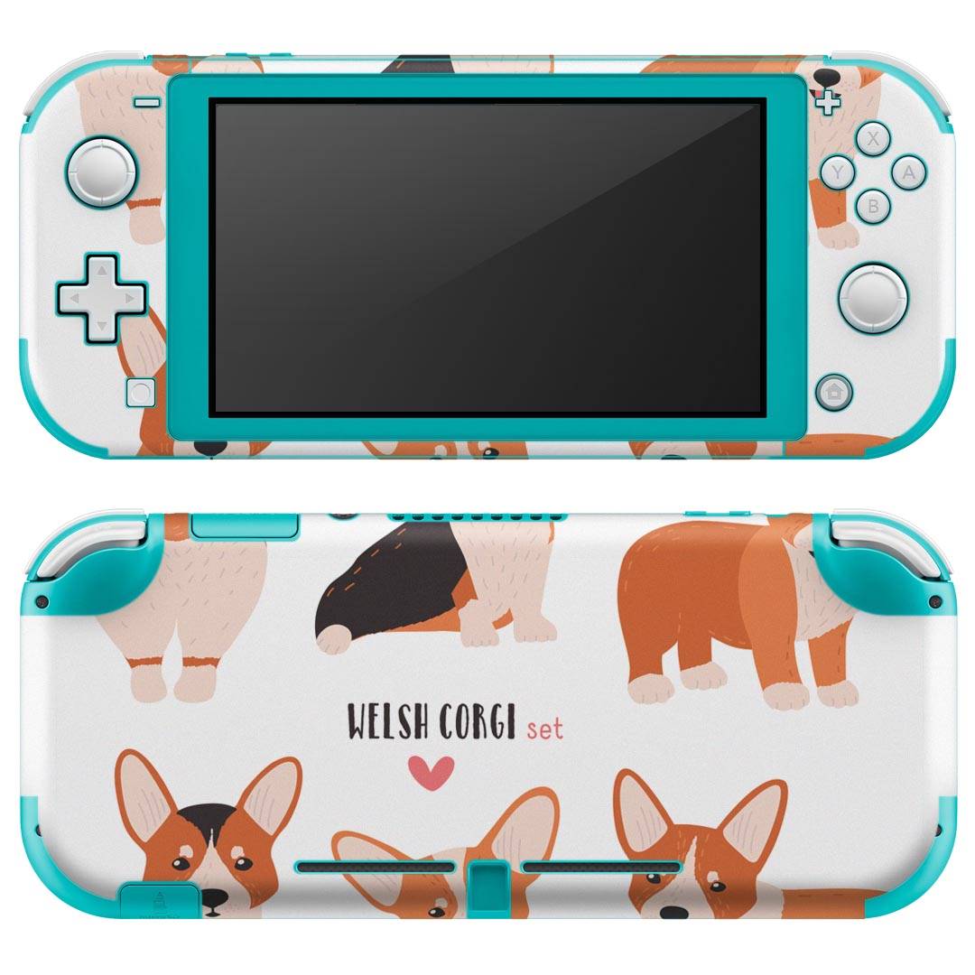 igsticker Nintendo Switch Lite 専用 デザインスキンシール 全面 ニンテンドー スイッチ ライト 専用 ゲーム機 カバー アクセサリー フィルム ステッカー エアフリー 016231 犬　コーギー