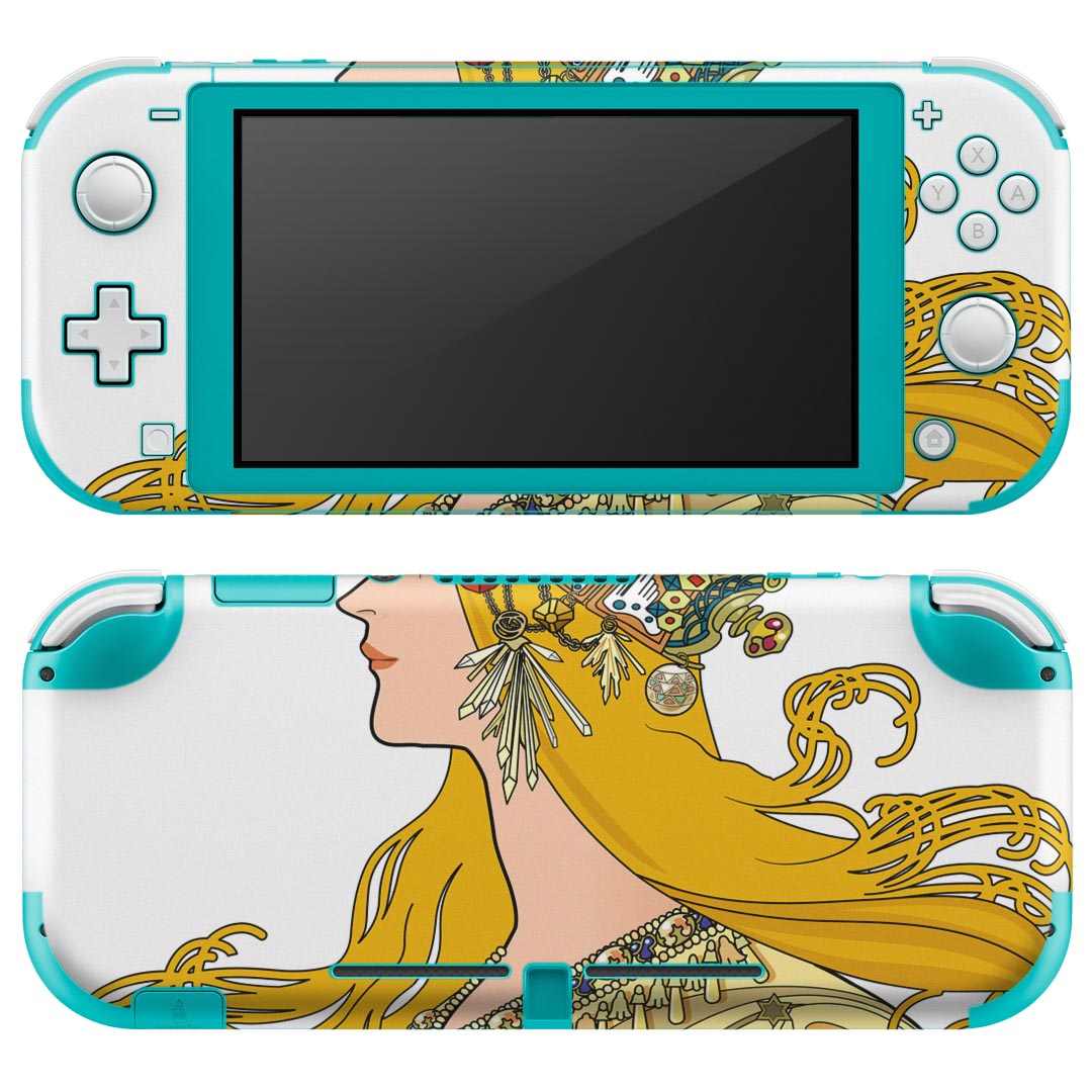 igsticker Nintendo Switch Lite 専用 デザインスキンシール 全面 ニンテンドー スイッチ ライト 専用 ゲーム機 カバー アクセサリー フィルム ステッカー エアフリー 016250 女の人　イラスト