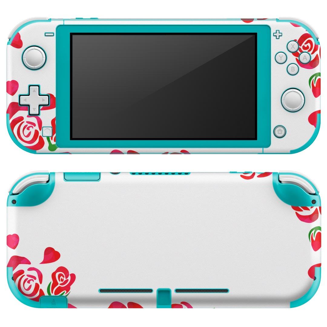 igsticker Nintendo Switch Lite 専用 デザインスキンシール 全面 ニンテンドー スイッチ ライト 専用 ゲーム機 カバー アクセサリー フィルム ステッカー エアフリー 016254 バラ　花