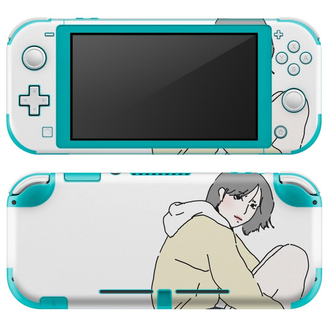 igsticker Nintendo Switch Lite 専用 デザインスキンシール 全面 ニンテンドー スイッチ ライト 専用 ゲーム機 カバー アクセサリー フィルム ステッカー エアフリー 016299 女の子 イラスト