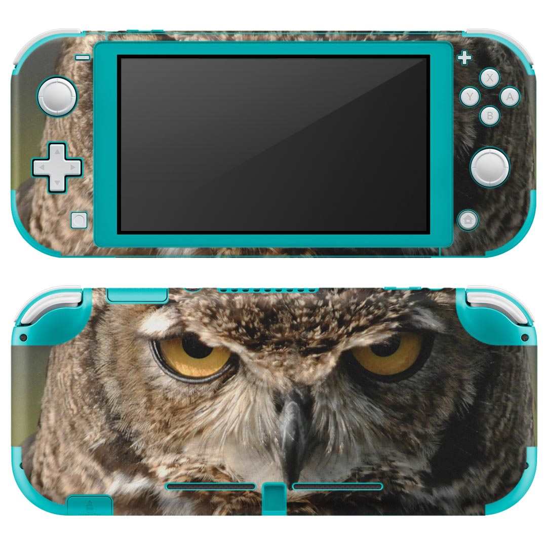 igsticker Nintendo Switch Lite 専用 デザインスキンシール 全面 ニンテンドー スイッチ ライト 専用 ゲーム機 カバー アクセサリー フィルム ステッカー エアフリー 016308 フクロウ　写真