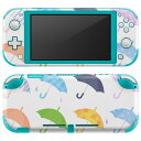 igsticker Nintendo Switch Lite 専用 デザインスキンシール 全面 ニンテンドー スイッチ ライト 専用 ゲーム機 カバー アクセサリー フィルム ステッカー エアフリー 016321 傘 梅雨 カラフル