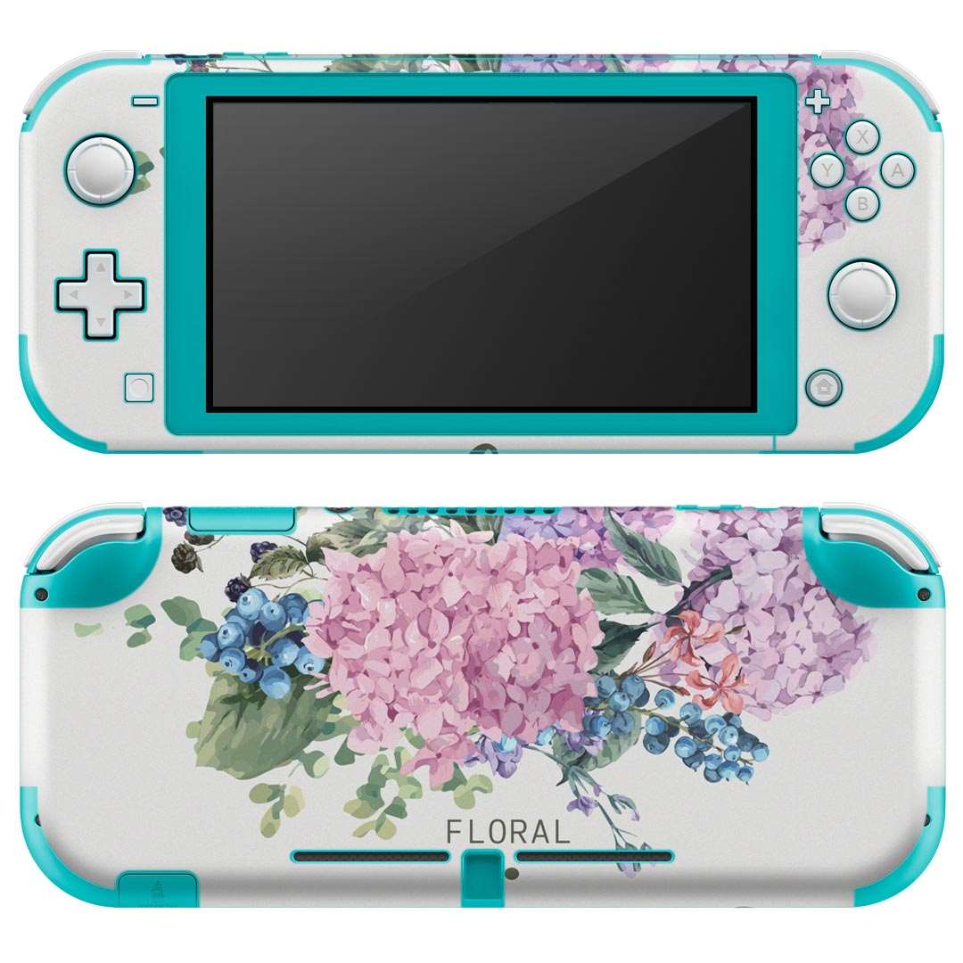 igsticker Nintendo Switch Lite 専用 デザインスキンシール 全面 ニンテンドー スイッチ ライト 専用 ゲーム機 カバー アクセサリー フィルム ステッカー エアフリー 016327 あじさい　梅雨　花
