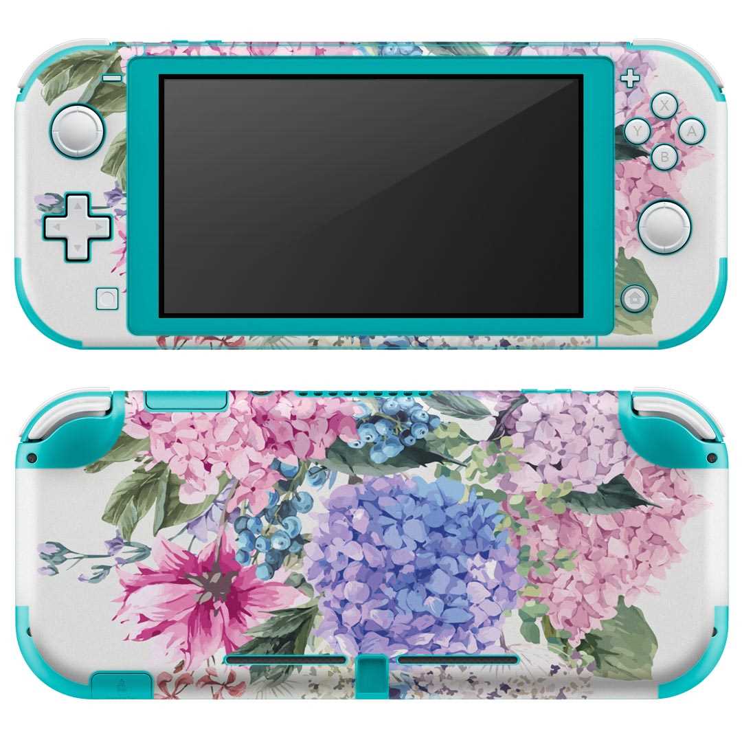 igsticker Nintendo Switch Lite 専用 デザインスキンシール 全面 ニンテンドー スイッチ ライト 専用 ゲーム機 カバー アクセサリー フィルム ステッカー エアフリー 016328 あじさい 梅雨 花