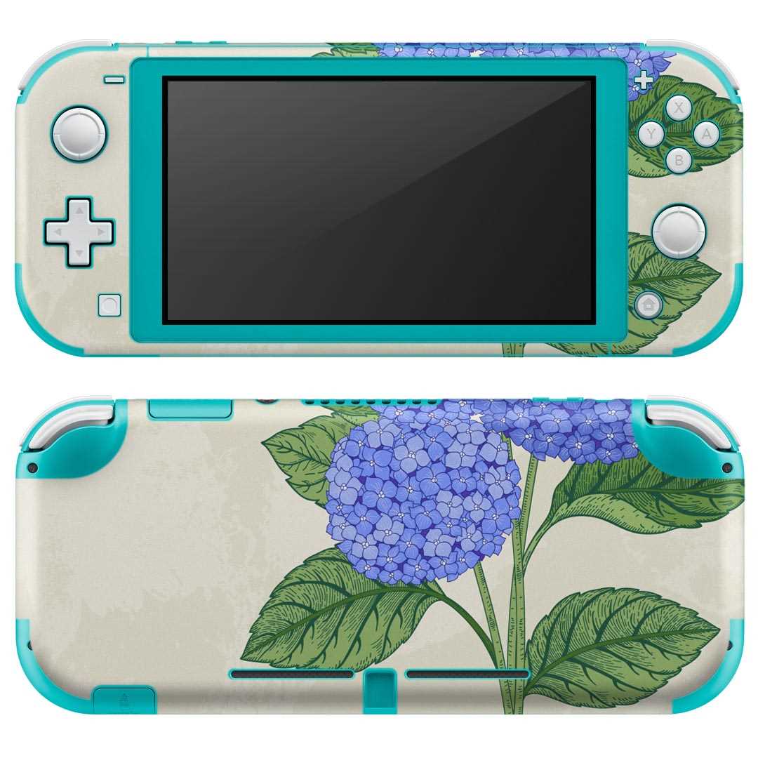 igsticker Nintendo Switch Lite 専用 デザインスキンシール 全面 ニンテンドー スイッチ ライト 専用 ゲーム機 カバー アクセサリー フィルム ステッカー エアフリー 016332 あじさい　梅雨　花