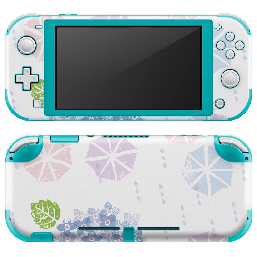 igsticker Nintendo Switch Lite 専用 デザインスキンシール 全面 ニンテンドー スイッチ ライト 専用 ゲーム機 カバー アクセサリー フィルム ステッカー エアフリー 016338 あじさい 梅雨 花