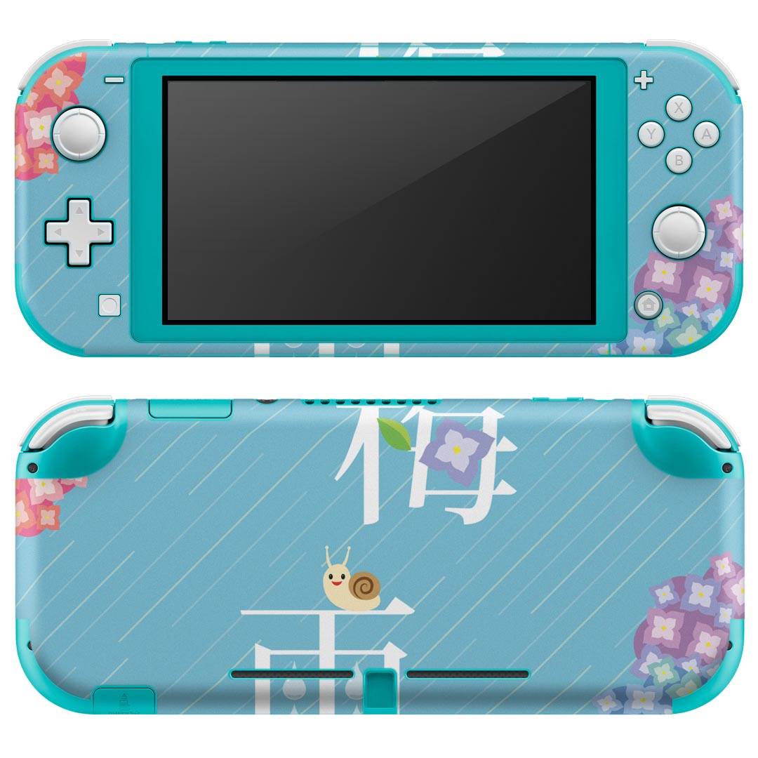 igsticker Nintendo Switch Lite 専用 デザインスキンシール 全面 ニンテンドー スイッチ ライト 専用 ゲーム機 カバー アクセサリー フィルム ステッカー エアフリー 016342 あじさい 梅雨 花