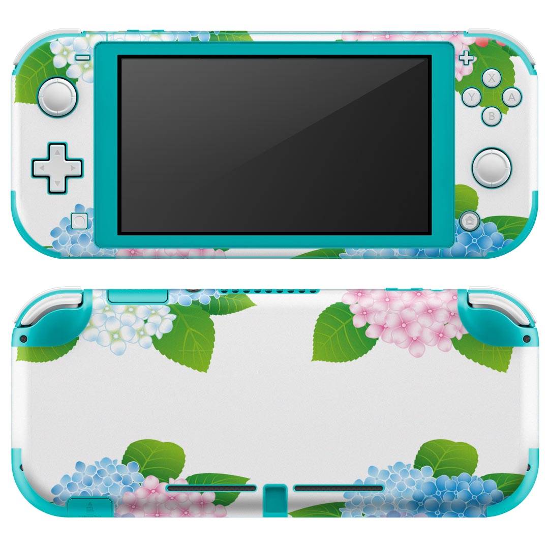 igsticker Nintendo Switch Lite 専用 デザインスキンシール 全面 ニンテンドー スイッチ ライト 専用 ゲーム機 カバー アクセサリー フィルム ステッカー エアフリー 016345 あじさい　梅雨　花