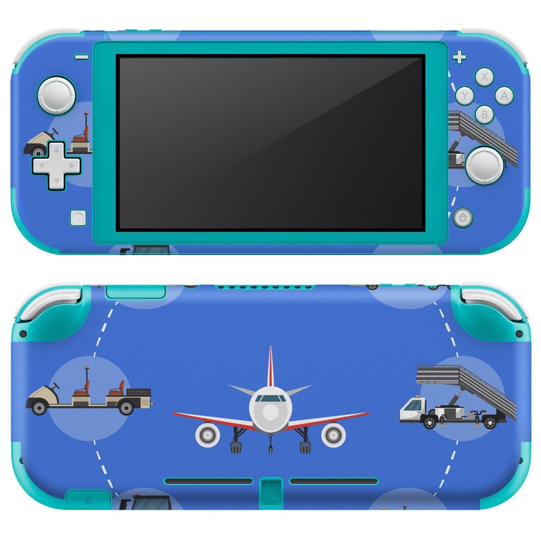 igsticker Nintendo Switch Lite 専用 デザインスキンシール 全面 ニンテンドー スイッチ ライト 専用 ゲーム機 カバー アクセサリー フィルム ステッカー エアフリー 016419 乗り物 飛行機 バス トラック 車