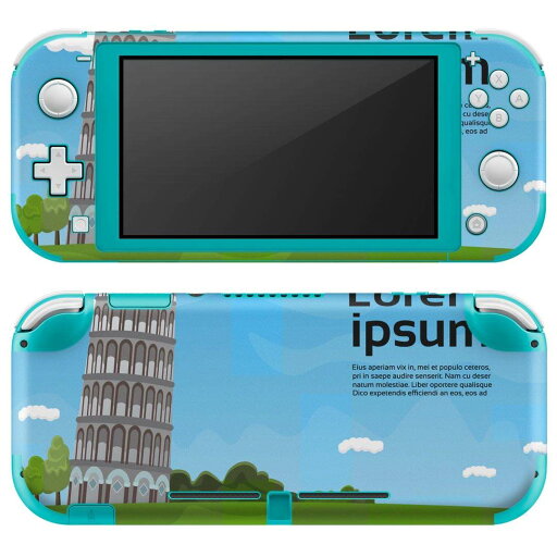igsticker Nintendo Switch Lite 専用 デザインスキンシール 全面 ニンテンドー スイッチ ライト 専用 ゲーム機 カバー アクセサリー フィルム ステッカー エアフリー 016423 エッフェル塔 建物