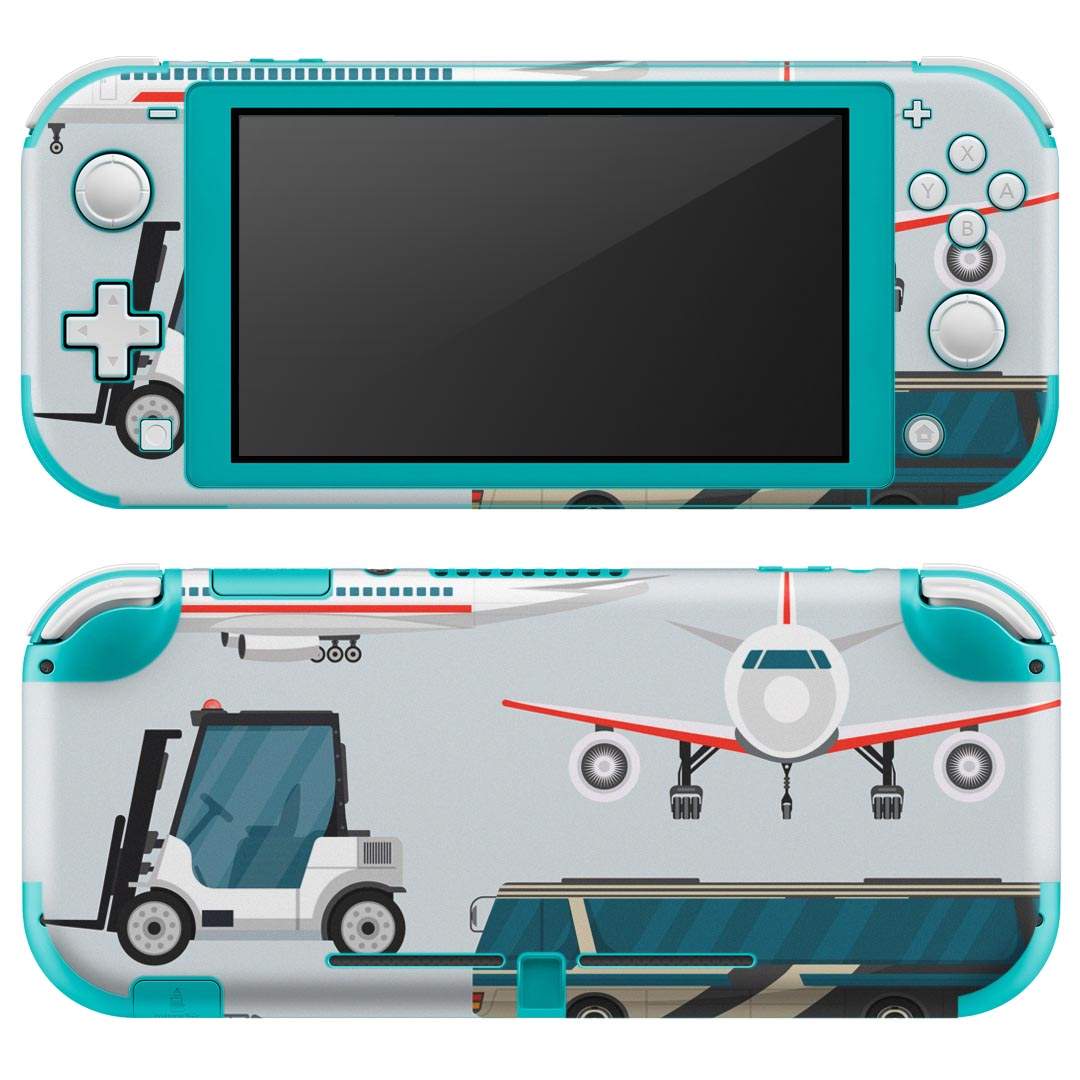 igsticker Nintendo Switch Lite 専用 デザインスキンシール 全面 ニンテンドー スイッチ ライト 専用 ゲーム機 カバー アクセサリー フィルム ステッカー エアフリー 016428 乗り物 飛行機 バス トラック 車