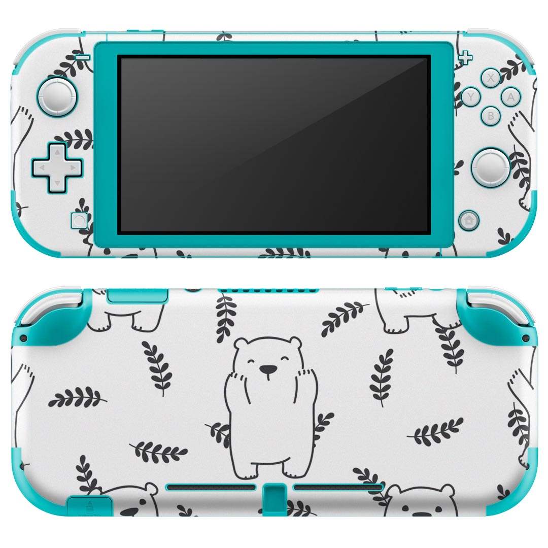 igsticker Nintendo Switch Lite 専用 デザインスキンシール 全面 ニンテンドー スイッチ ライト 専用 ゲーム機 カバー アクセサリー フィルム ステッカー エアフリー 016438 シロクマ 動物