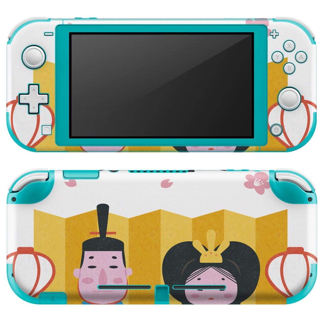 igsticker Nintendo Switch Lite 専用 デザインスキンシール 全面 ニンテンドー スイッチ ライト 専用 ゲーム機 カバー アクセサリー フィルム ステッカー エアフリー 016484 ひな祭り　梅の花　人形
