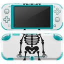 igsticker Nintendo Switch Lite 専用 デザインスキンシール 全面 ニンテンドー スイッチ ライト 専用 ゲーム機 カバー アクセサリー フィルム ステッカー エアフリー 017444 ハロウィン ホラー ガイコツ 骸骨 モノトーン