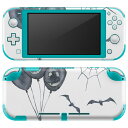igsticker Nintendo Switch Lite 専用 デザインスキンシール 全面 ニンテンドー スイッチ ライト 専用 ゲーム機 カバー アクセサリー フィルム ステッカー エアフリー 017455 ハロウィン かわいい 手書き風 風船 コウモリ