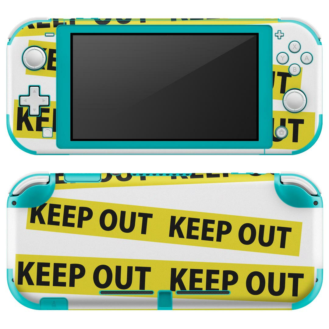 igsticker Nintendo Switch Lite 専用 デザインスキンシール 全面 ニンテンドー スイッチ ライト 専用 ゲーム機 カバー アクセサリー フィルム ステッカー エアフリー 017456 ハロウィン　 keep out テープ　文字